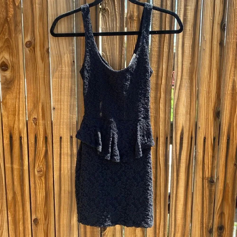 American Rag Open Back Lace Mini Dress Black Size XS